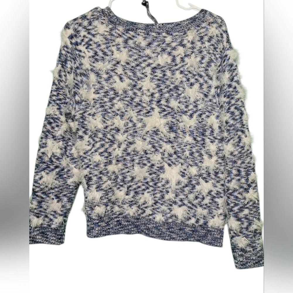 Lauren Michelle EUC Large PTP 22 Women's Blue and White Star Sweater